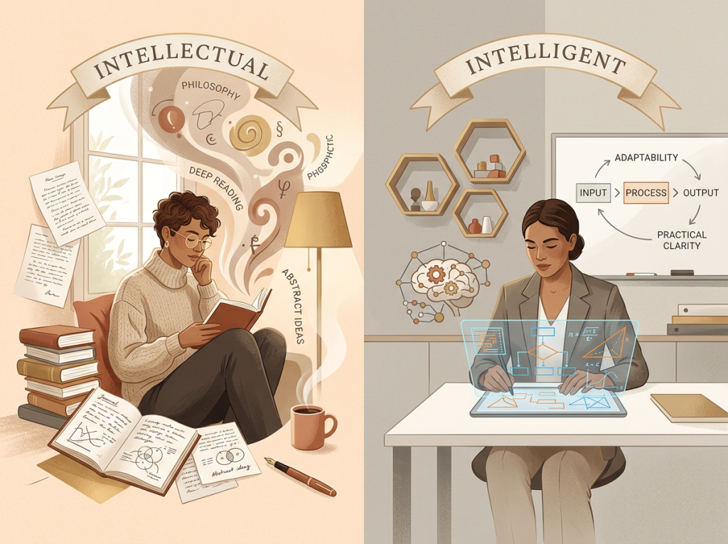 intellectual vs intelligent