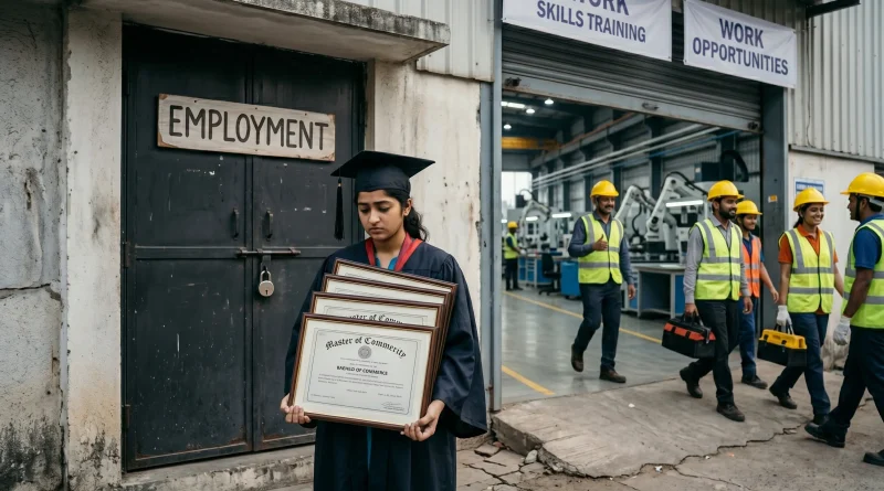 Excessive focus university education Indian youth unemployed 3